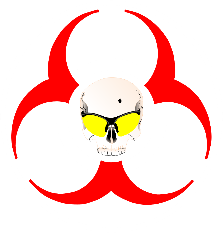 Zombie BioHazard with shooter's glasses